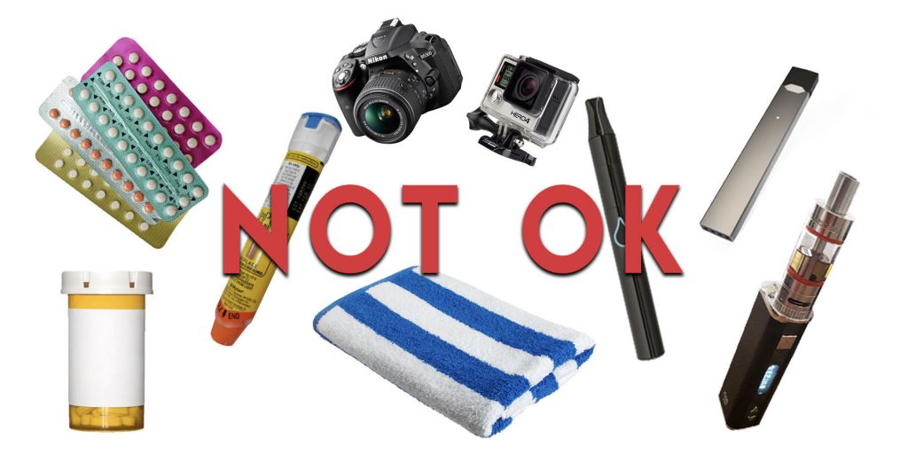Items not allowed on Pool Crawl