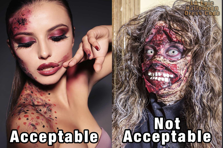 Halloween dress code rules for face paint