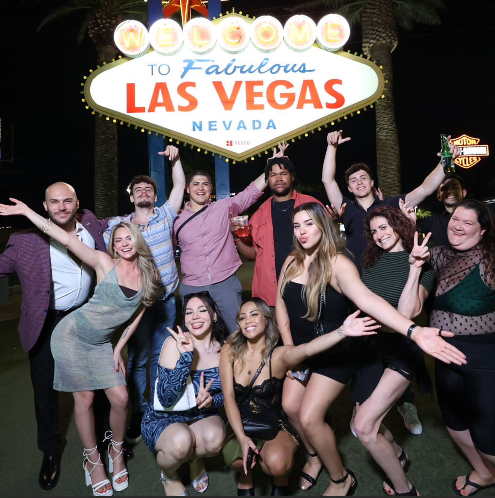 group at Las Vegas Sign