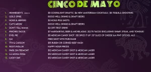 Fremont DAY crawl specials