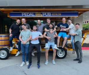 Austin bachelor group bar hopping on 6th Street