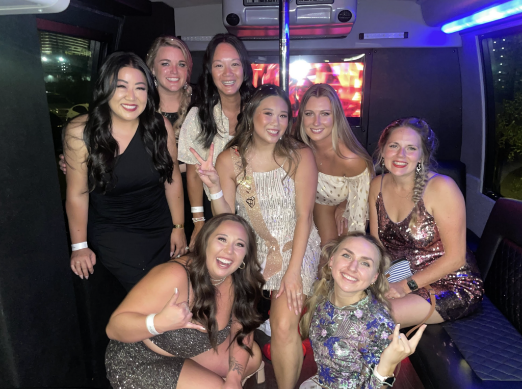 vegas bachelorette party on party bus