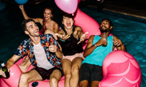 Las Vegas Bachelor Party in Pool